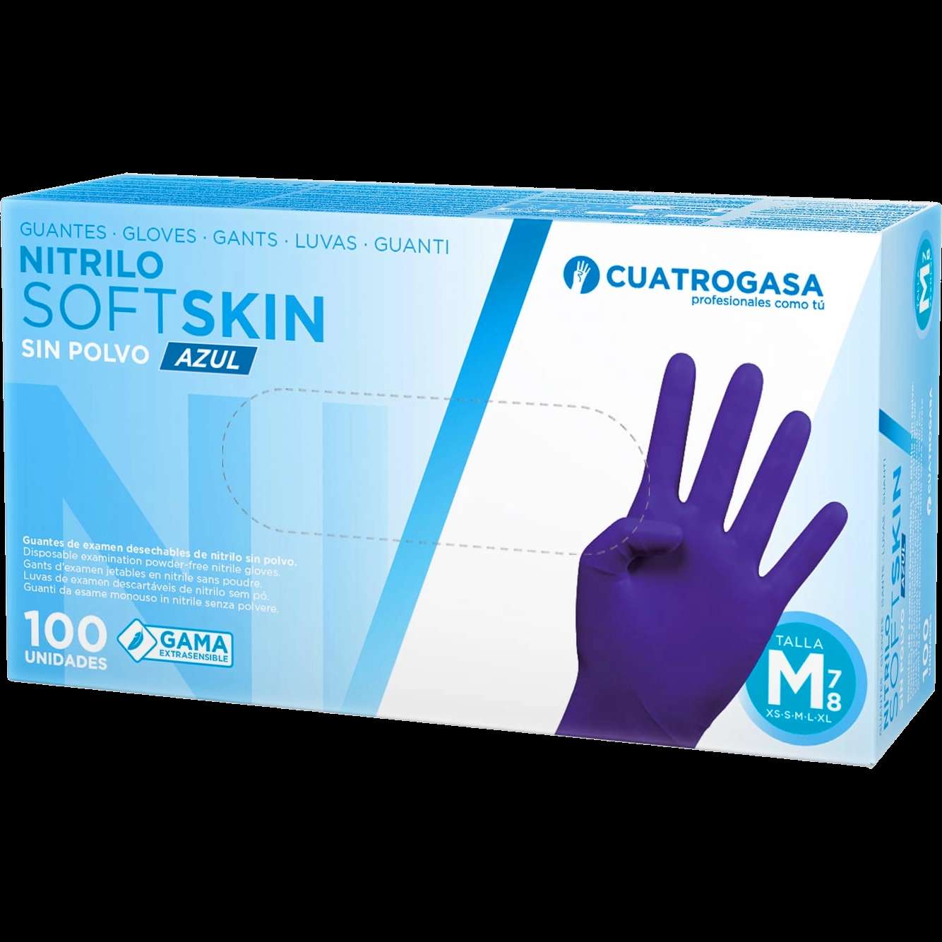 Guantes Nitrilo Soft Skin Azul - 100 uds