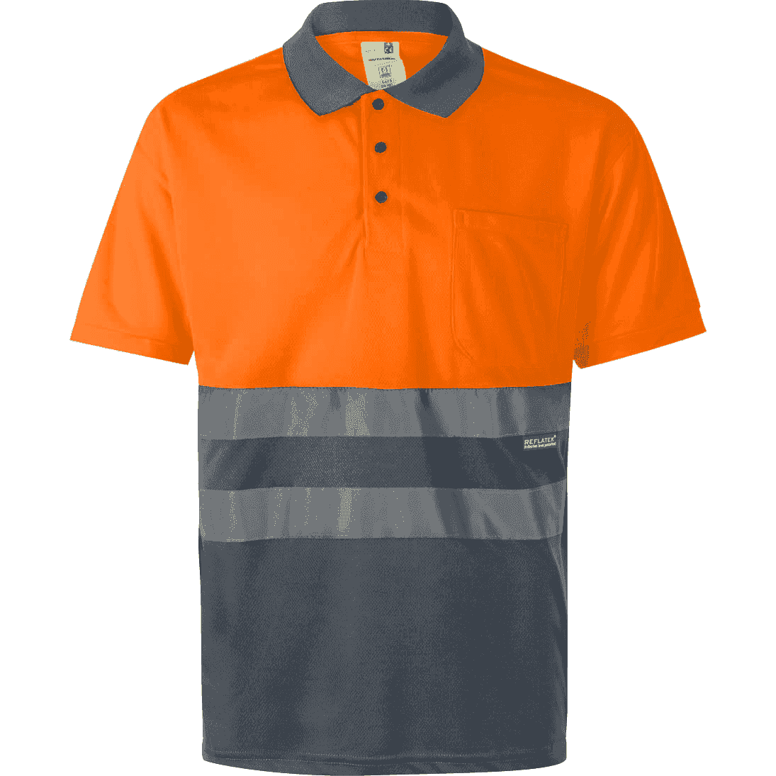 Polo Velilla Alta Visibilidad Bicolor 173 Gris/Naranja