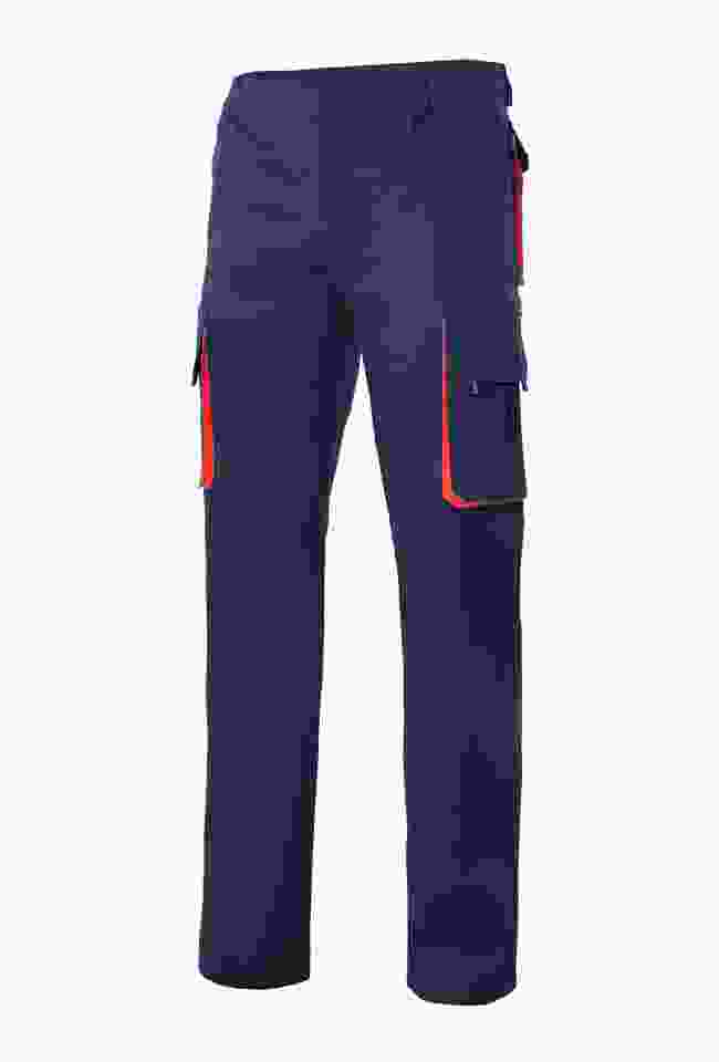 Pantalones Velilla de trabajo bicolor 103004 Azul marino/Rojo