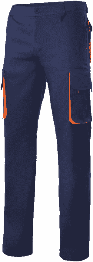 Pantalones Velilla de trabajo bicolor 103004 Azul marino/Naranja