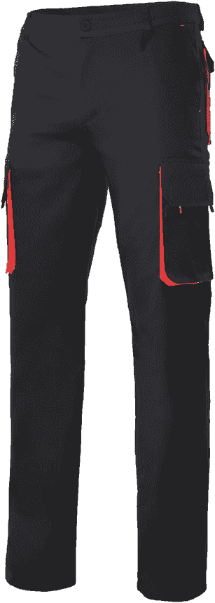 Pantalones Velilla de trabajo bicolor 103004 Negro/Rojo
