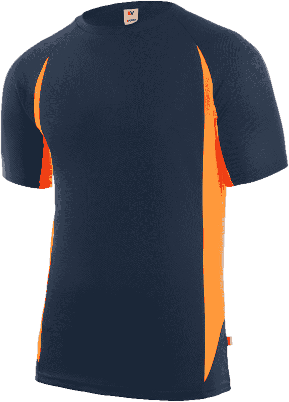 Camiseta técnica Velilla bicolor 105501 Azul marino/Naranja