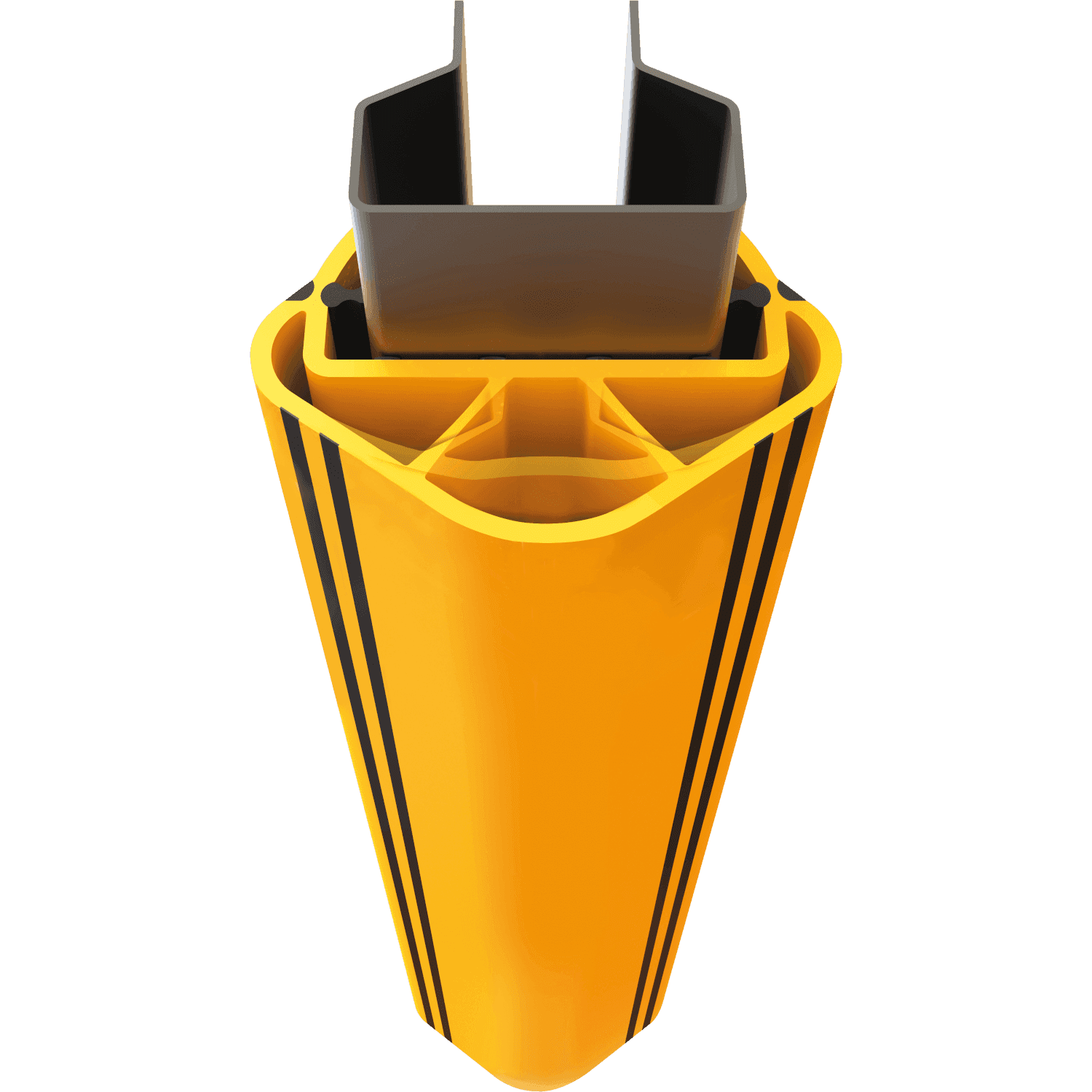A-Safe Rackguard S-SL de 600mm amarillo con ala interior de goma