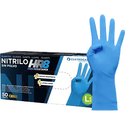 Guantes Nitrilo HR8 - 50 uds - Color: Azul, Talla: M