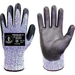 Guantes anticorte POLIGLAS - 12 pares - Color: Gris, Talla: 10