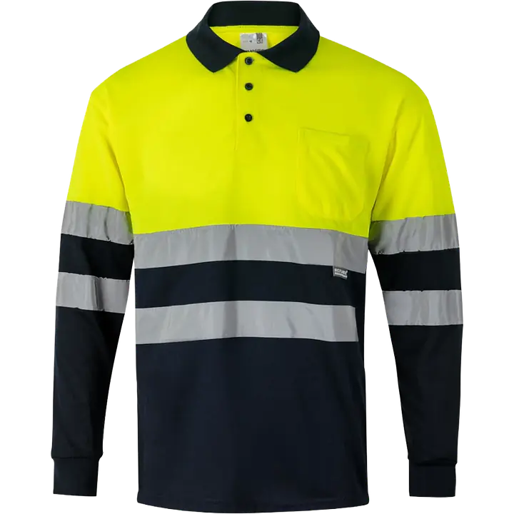 Polo Velilla 175 - Color: Azul Marino/Amarillo fluor, Talla: 2XL