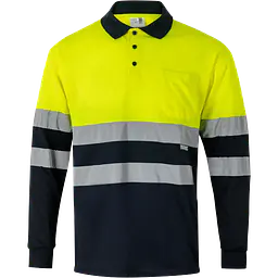 Polo Velilla 175 - Color: Azul Marino/Amarillo fluor, Talla: 2XL