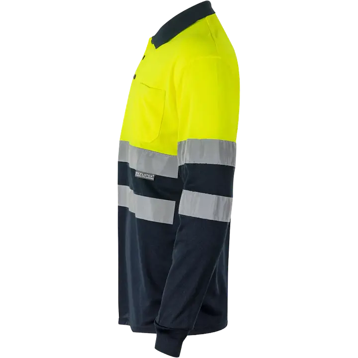 Polo Velilla 175 - Color: Azul Marino/Amarillo fluor, Talla: 2XL