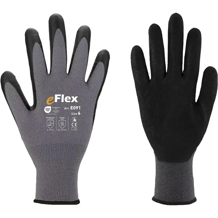 Guantes de trabajo E091 - 12 pares - Color: Gris, Talla: 9