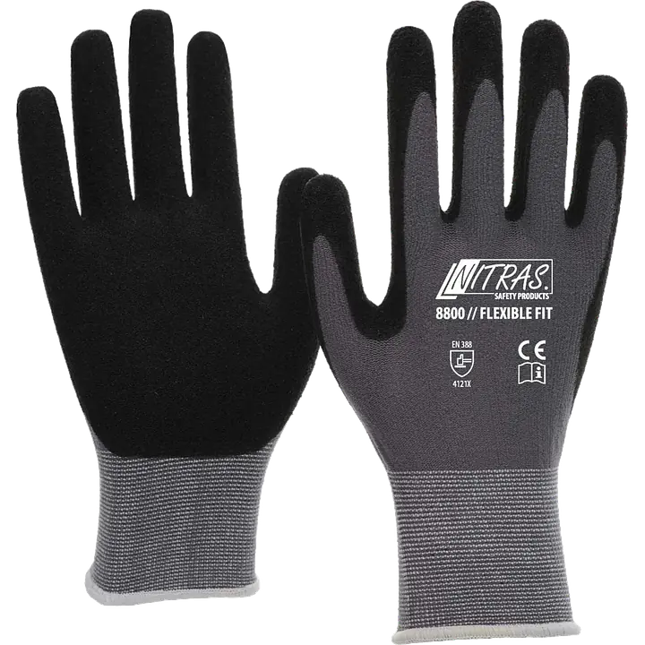 Guantes FLEXIBLE FIT 8800 - 12 pares - Color: Gris, Talla: 8
