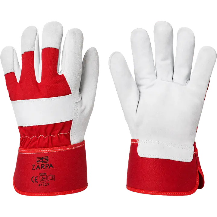 Guantes de trabajo AS001 - 12 pares - Color: Rojo, Talla: Única