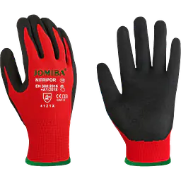 Guantes de trabajo NITRIPOR - 12 pares - Color: Rojo/Negro, Talla: 9